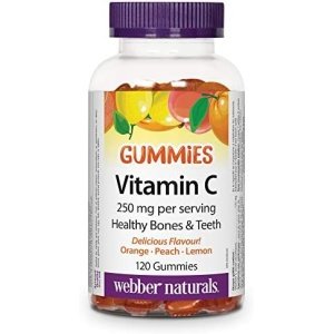 Webber Naturals Vitamin C Gummy 125 mg, 120 Gummies, For Bones, Teeth